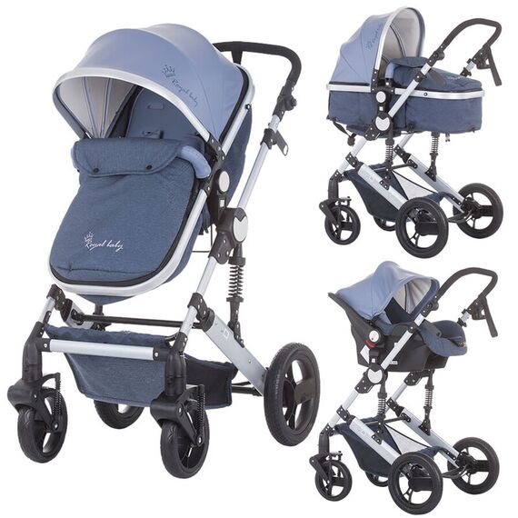 Carucior 3 in 1 Chipolino Terra blue linen  - ExclusivMAG.ro