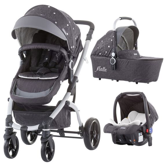 Carucior 3 in 1 Chipolino Malta silver, Culoare: Gri  - ExclusivMAG.ro