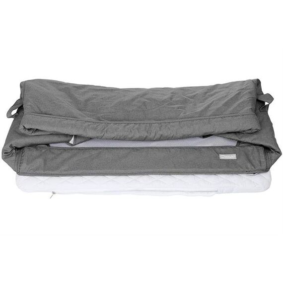 Patut co-sleeper 2 in 1 Together Grey BabyGo, Culoare: Gri, Dimensiuni: 95x65 - poza 8 - ExclusivMAG.ro