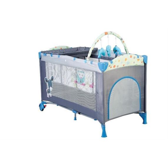 BabyGo - Patut pliant  Sleepwell Blue, Culoare: Blue, Dimensiuni: 120x60 - poza 3 - ExclusivMAG.ro