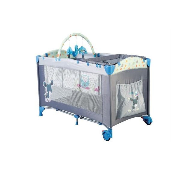 BabyGo - Patut pliant  Sleepwell Blue, Culoare: Blue, Dimensiuni: 120x60 - poza 2 - ExclusivMAG.ro