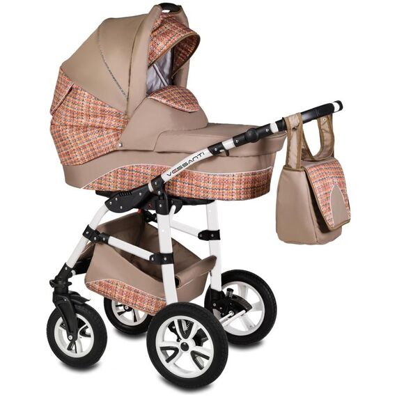 Carucior 3 in 1 Flamingo Easy Drive Beige Vessanti, Culoare: Crem  - ExclusivMAG.ro