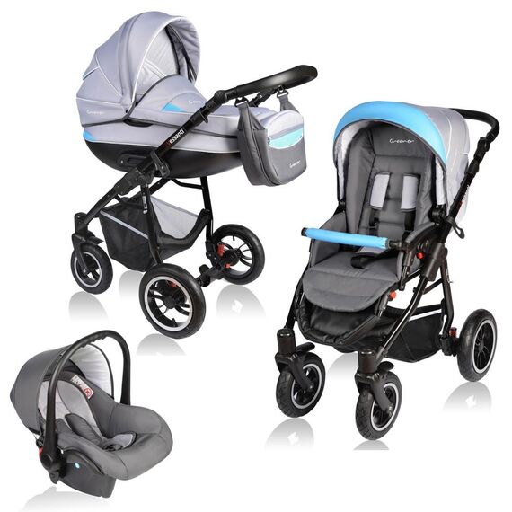 Carucior Crooner 3 in 1 Blue/Gray - Vessanti, Culoare: Blue  - ExclusivMAG.ro