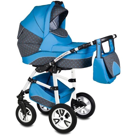 Carucior 3 in 1 Flamingo Easy Drive Blue Vessanti, Culoare: Albastru  - ExclusivMAG.ro