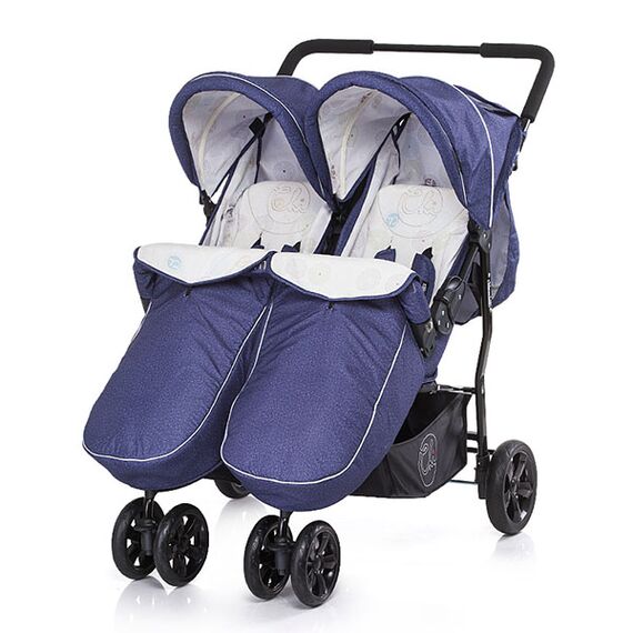 Carucior gemeni Rimini denim - Chipolino  - ExclusivMAG.ro