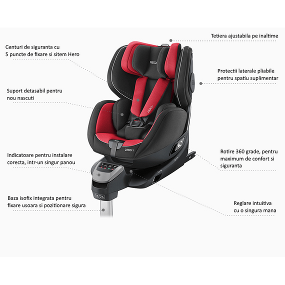 Scaun auto Zero.1 R129 Xenon Blue Recaro, Culoare: Albastru, Grupa: 0-18kg (0 luni - 4 ani) - poza 2 - ExclusivMAG.ro