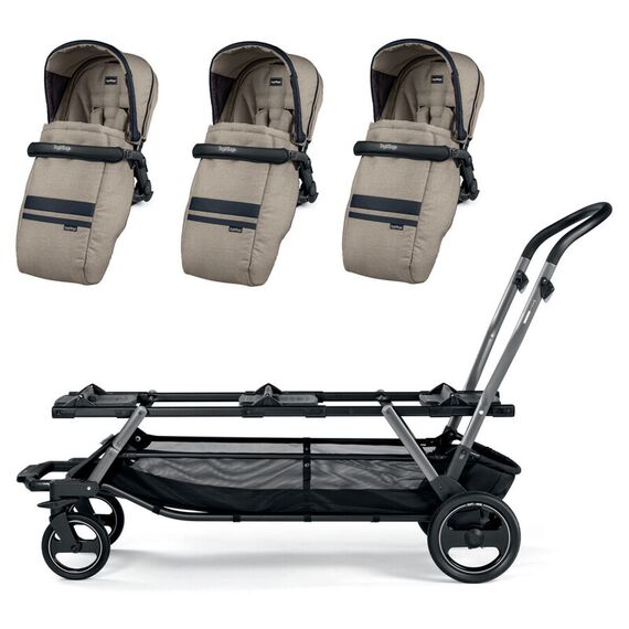 Carucior Peg Perego TRIPLETTE Luxe Ecru  - ExclusivMAG.ro