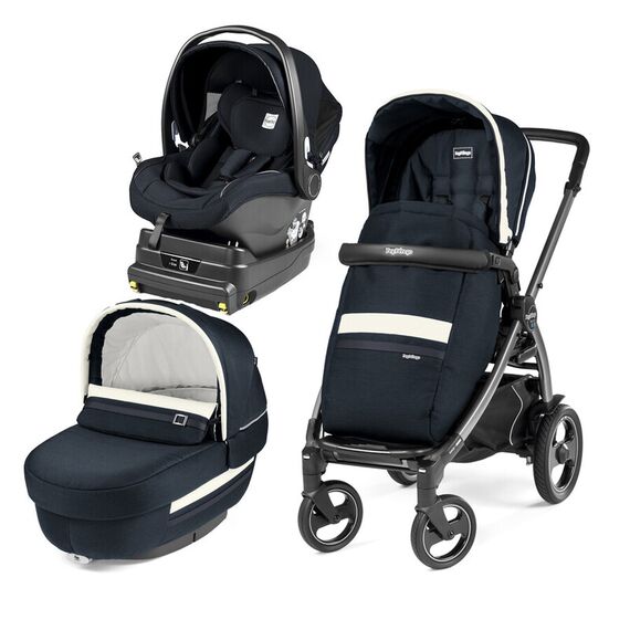Carucior 3 In 1Book Plus 51 S Titania, baza i-Size inclusa, Luxe Prestige Peg Perego, Culoare: Albastru  - ExclusivMAG.ro