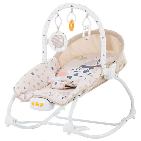 Scaunel balansoar Chipolino Fiesta beige farm, Culoare: Crem  - ExclusivMAG.ro