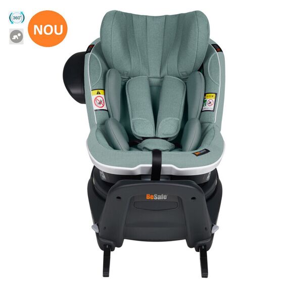 Scaun auto BeSafe iZi Turn i-Size Sea Green Mélange, Culoare: Verde, Grupa: 61-105cm (4luni - 4ani) - poza 5 - ExclusivMAG.ro