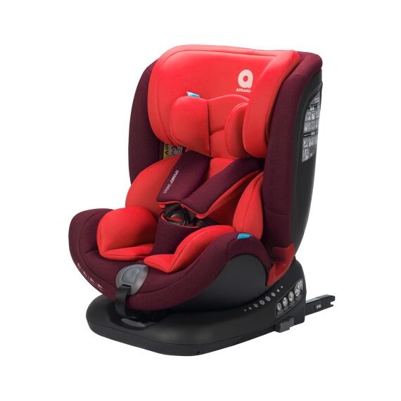 Scaun auto rotativ Apramo Unique Ruby Red, 0 - 36 kg, Culoare: Rosu, Grupa: 0-36kg (0 luni - 12 ani)  - ExclusivMAG.ro