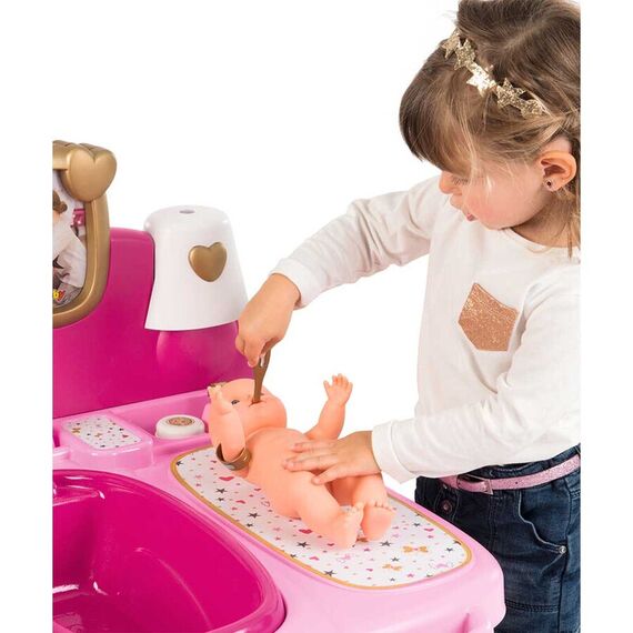 Centru de ingrijire pentru papusi Smoby Baby Nurse Doll`s Play Center roz cu 23 accesorii - poza 6 - ExclusivMAG.ro
