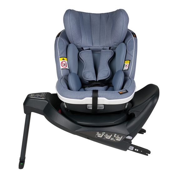 Scaun auto BeSafe iZi Turn i-Size Cloud Mélange, Culoare: Albastru, Grupa: 61-105cm (4luni - 4ani)  - ExclusivMAG.ro