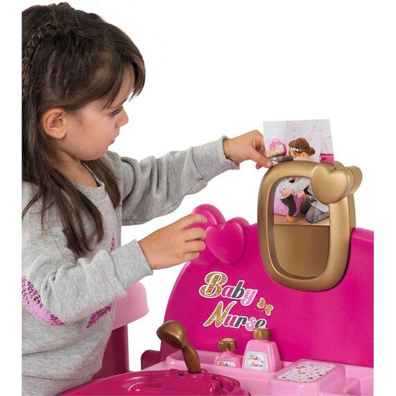 Centru de ingrijire pentru papusi Smoby Baby Nurse Doll`s Play Center roz cu 23 accesorii - poza 5 - ExclusivMAG.ro