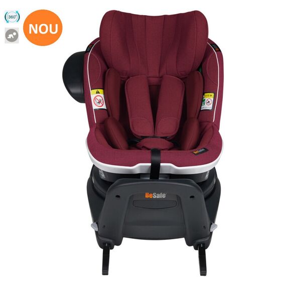 Scaun auto BeSafe iZi Turn i-Size Burgundy Mélange, Culoare: Visiniu, Grupa: 61-105cm (4luni - 4ani) - poza 4 - ExclusivMAG.ro