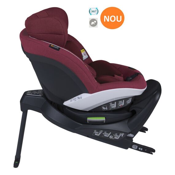 Scaun auto BeSafe iZi Turn i-Size Burgundy Mélange, Culoare: Visiniu, Grupa: 61-105cm (4luni - 4ani) - poza 5 - ExclusivMAG.ro