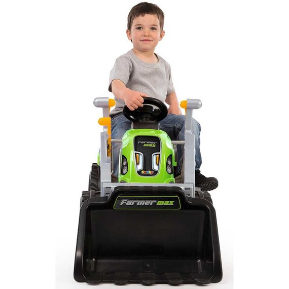 Tractor cu pedale si remorca Smoby Farmer Max verde - poza 4 - ExclusivMAG.ro