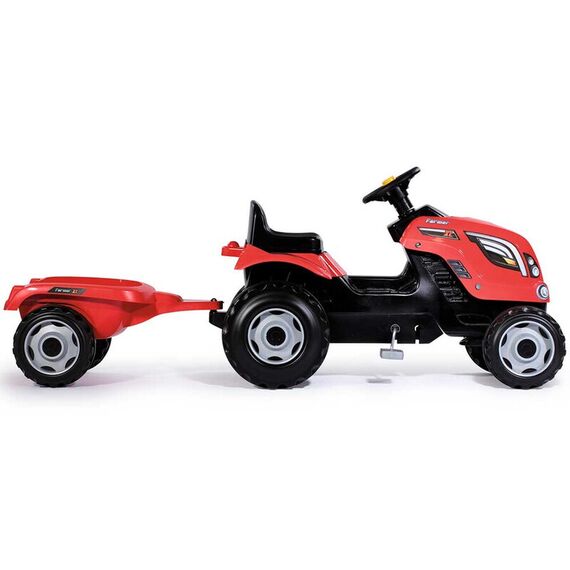 Tractor cu pedale si remorca Smoby Farmer XL rosu - poza 4 - ExclusivMAG.ro