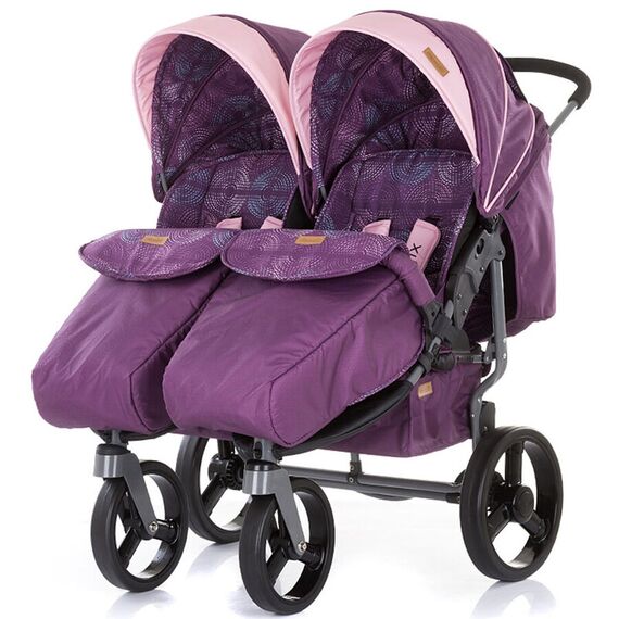 Carucior gemeni Chipolino Twix amethyst, Culoare: Mov - poza 2 - ExclusivMAG.ro