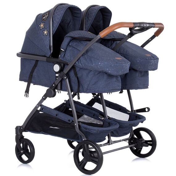 Carucior gemeni Chipolino Duo Smart denim, Culoare: Albastru - poza 3 - ExclusivMAG.ro