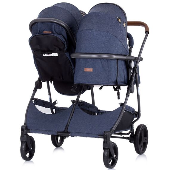 Carucior gemeni Chipolino Duo Smart denim, Culoare: Albastru - poza 12 - ExclusivMAG.ro