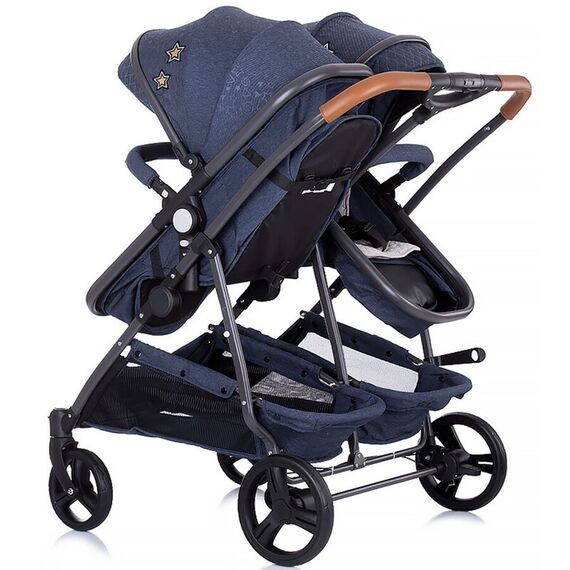 Carucior gemeni Chipolino Duo Smart denim, Culoare: Albastru - poza 4 - ExclusivMAG.ro