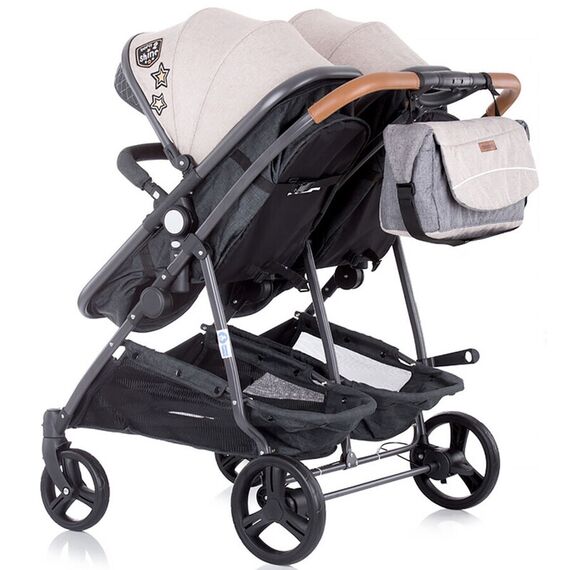 Carucior gemeni Chipolino Duo Smart beige graphite linen, Culoare: Roz - poza 9 - ExclusivMAG.ro
