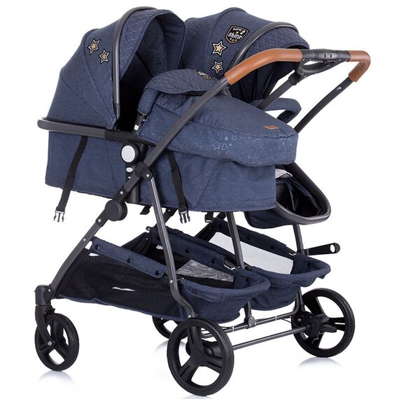 Carucior gemeni Chipolino Duo Smart denim, Culoare: Albastru - poza 7 - ExclusivMAG.ro