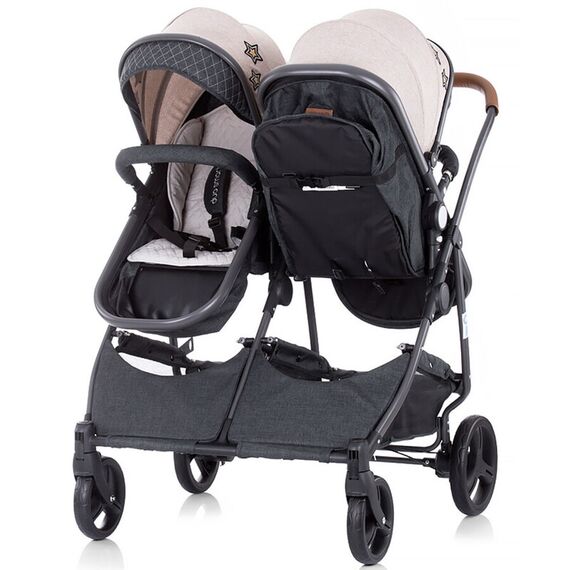 Carucior gemeni Chipolino Duo Smart beige graphite linen, Culoare: Roz - poza 11 - ExclusivMAG.ro