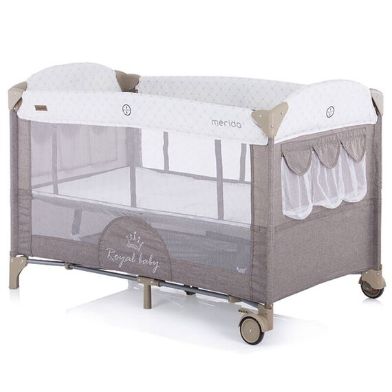 Patut pliabil Chipolino Merida mocca cu laterala culisanta, Culoare: Crem - poza 3 - ExclusivMAG.ro