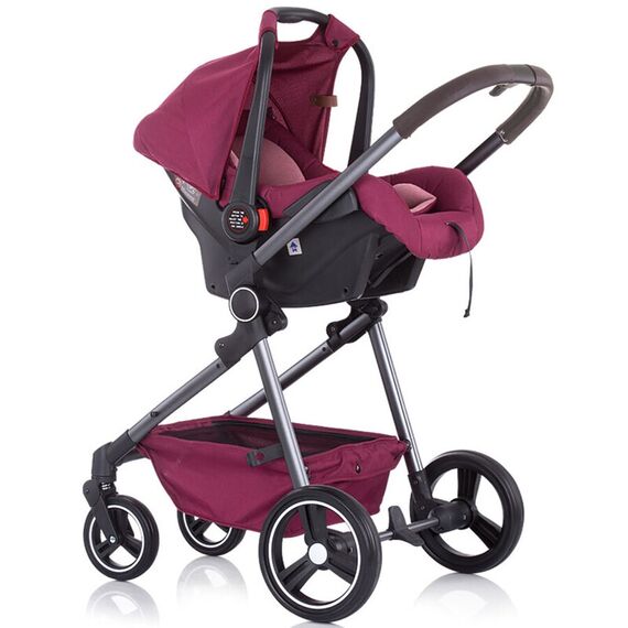 Carucior 3 in 1 Chipolino Noah orchid linen, Culoare: Visiniu - poza 5 - ExclusivMAG.ro