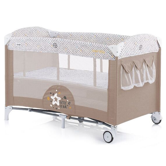 Patut pliabil Merida caramel cu laterala culisanta - Chipolino  - ExclusivMAG.ro
