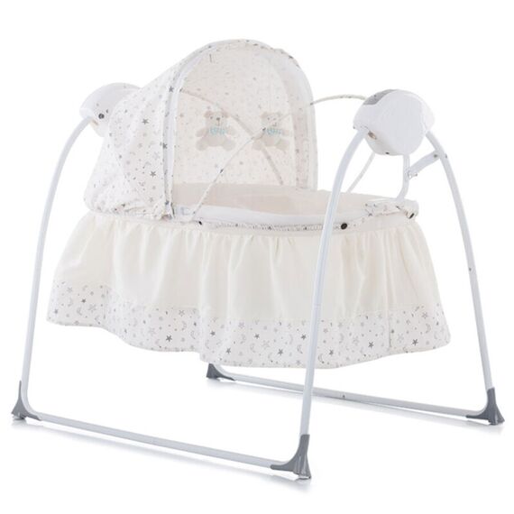 Patut si leagan electric Chipolino Rock-a-bye ivory, Culoare: Crem  - ExclusivMAG.ro