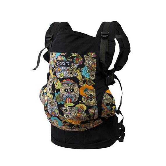 Marsupiu Ergonomic Organic Toddler Funky Owls - Isara  - ExclusivMAG.ro