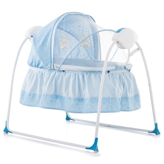 Patut si leagan electric Chipolino Rock-a-bye baby blue, Culoare: Albastru  - ExclusivMAG.ro