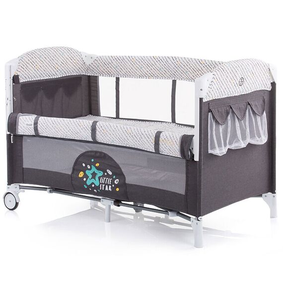Patut pliabil Merida granite grey cu laterala culisanta - Chipolino  - ExclusivMAG.ro