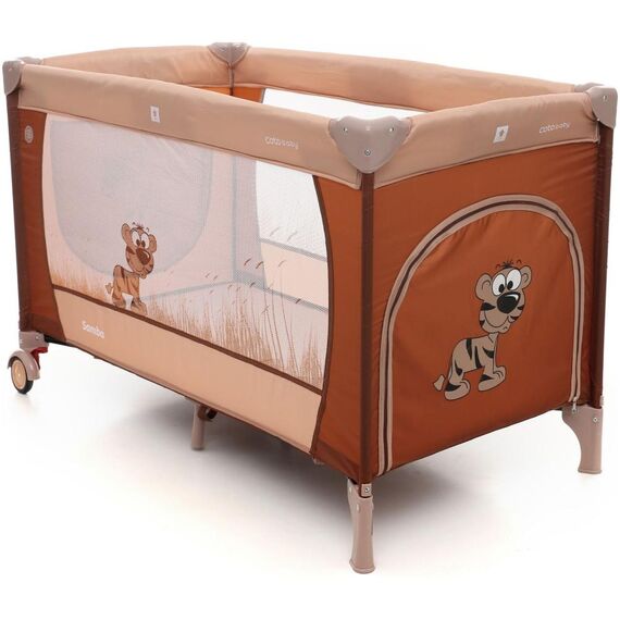 Patut Pliabil cu doua nivele Samba Plus Maro - Coto Baby  - ExclusivMAG.ro