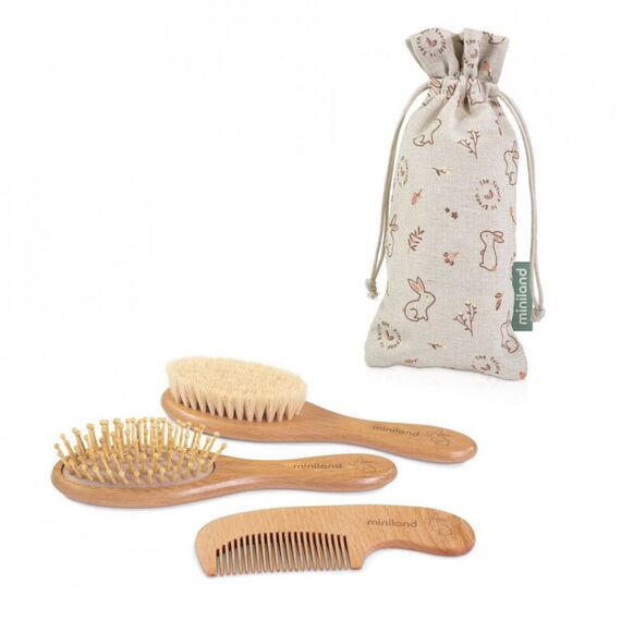 Set ingrijire par Natur Bunny Miniland Baby, Culoare: Roz  - ExclusivMAG.ro