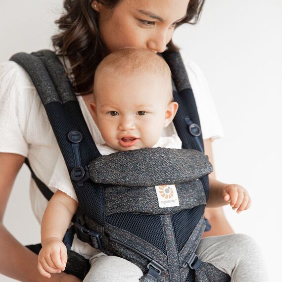 Marsupiu Ergobaby Omni 360 Cool Air Mesh Blue Tweed - poza 3 - ExclusivMAG.ro