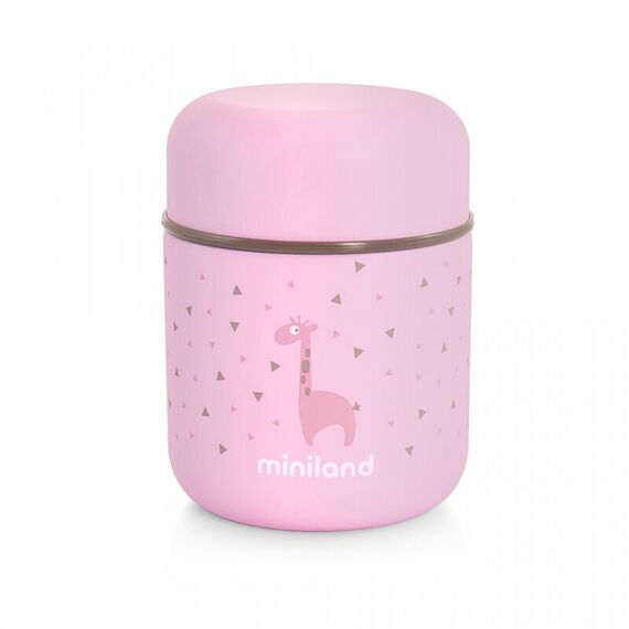 Termos Mancare Solida Silky Mini 280 ml Rose Miniland Baby, Culoare: Roz, Cantitate: 280ml  - ExclusivMAG.ro