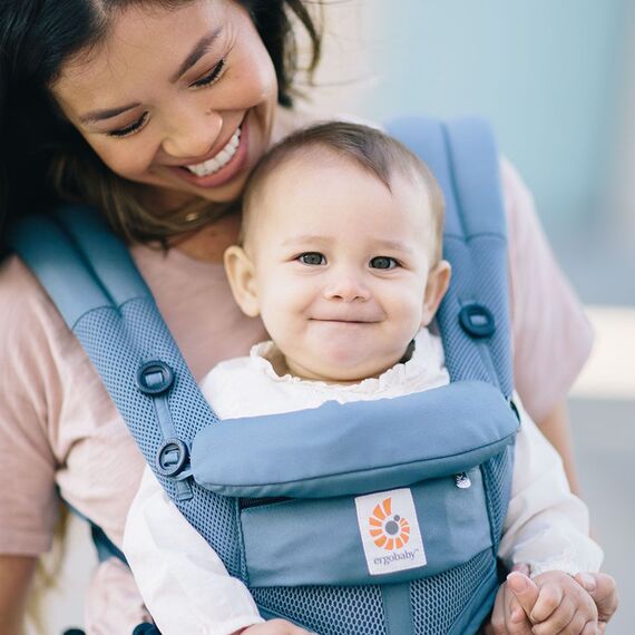 Marsupiu Ergobaby Omni 360 Cool Air Mesh Oxford Blue, Culoare: Albastru - poza 3 - ExclusivMAG.ro