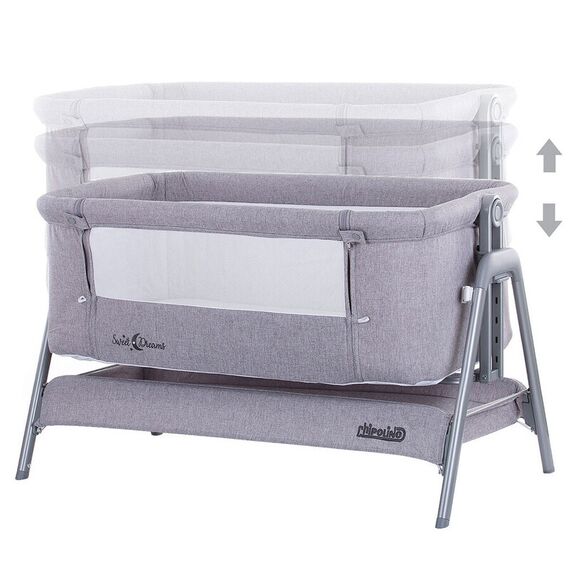 Patut Co-Sleeper Chipolino Sweet Dreams grey, Culoare: Gri - poza 4 - ExclusivMAG.ro