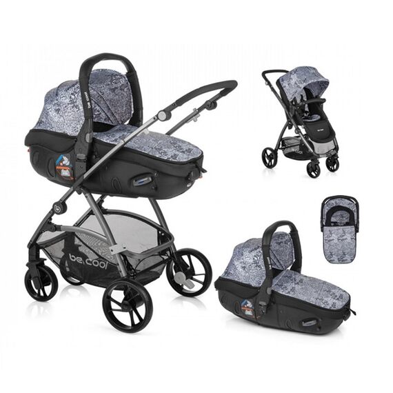 Carucior sistem 3 in 1 Be Cool Slide Match Be Wood, Culoare: Multicolor  - ExclusivMAG.ro