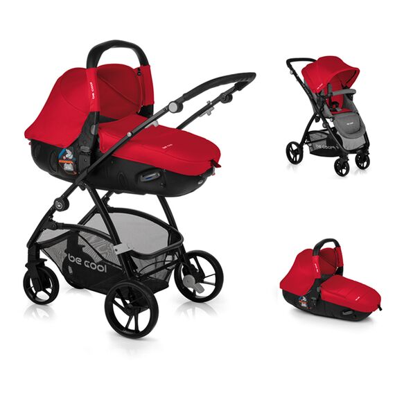 Carucior sistem 3 in 1 Be Cool Slide Match Be Red, Culoare: Rosu  - ExclusivMAG.ro
