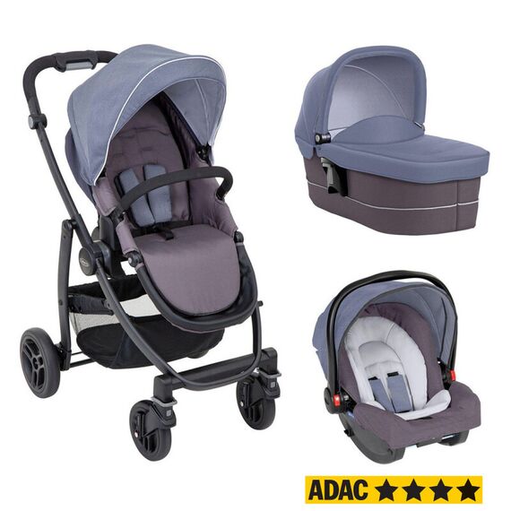 Carucior Evo 3 in 1 Mineral Graco, Culoare: Blue  - ExclusivMAG.ro