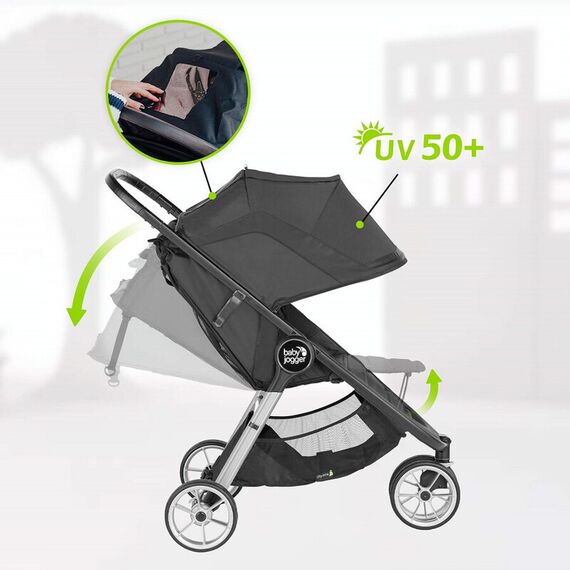 Carucior Baby Jogger City Mini 2 Slate, Culoare: Gri - poza 2 - ExclusivMAG.ro