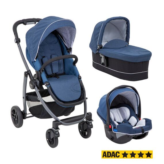 Carucior Graco Evo Avant 3 in 1 Ink i-Size, Culoare: Albastru  - ExclusivMAG.ro