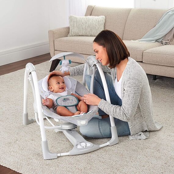Leagan portabil Ingenuity ConvertMe Swing 2 Seat Battery-Saver, Nash - poza 3 - ExclusivMAG.ro