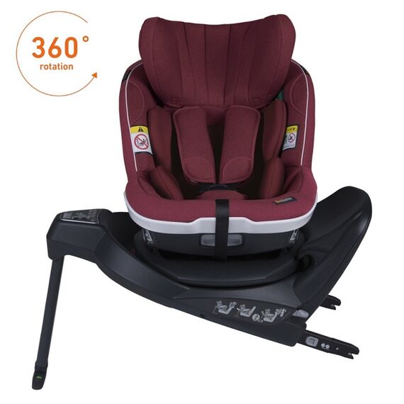 Scaun auto BeSafe iZi Turn i-Size Burgundy Mélange, Culoare: Visiniu, Grupa: 61-105cm (4luni - 4ani)  - ExclusivMAG.ro