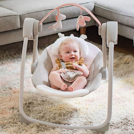 Leagan portabil Ingenuity Comfort 2 Go Flora the Unicorn - poza 3 - ExclusivMAG.ro